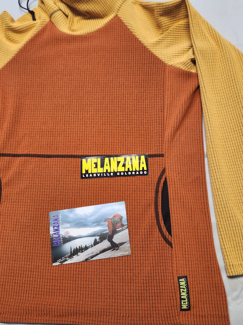 Melanzana Micro Grid Hoodie V2 Sunflower pumpkin Womens Large Hiking Leadville - Picture 4 of 6